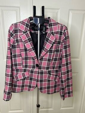 Outer Edge Pink Plaid Women’s Blazer